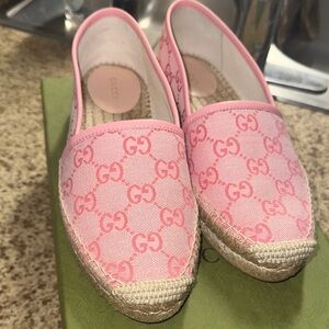 Gucci Pink Logo Espadrilles